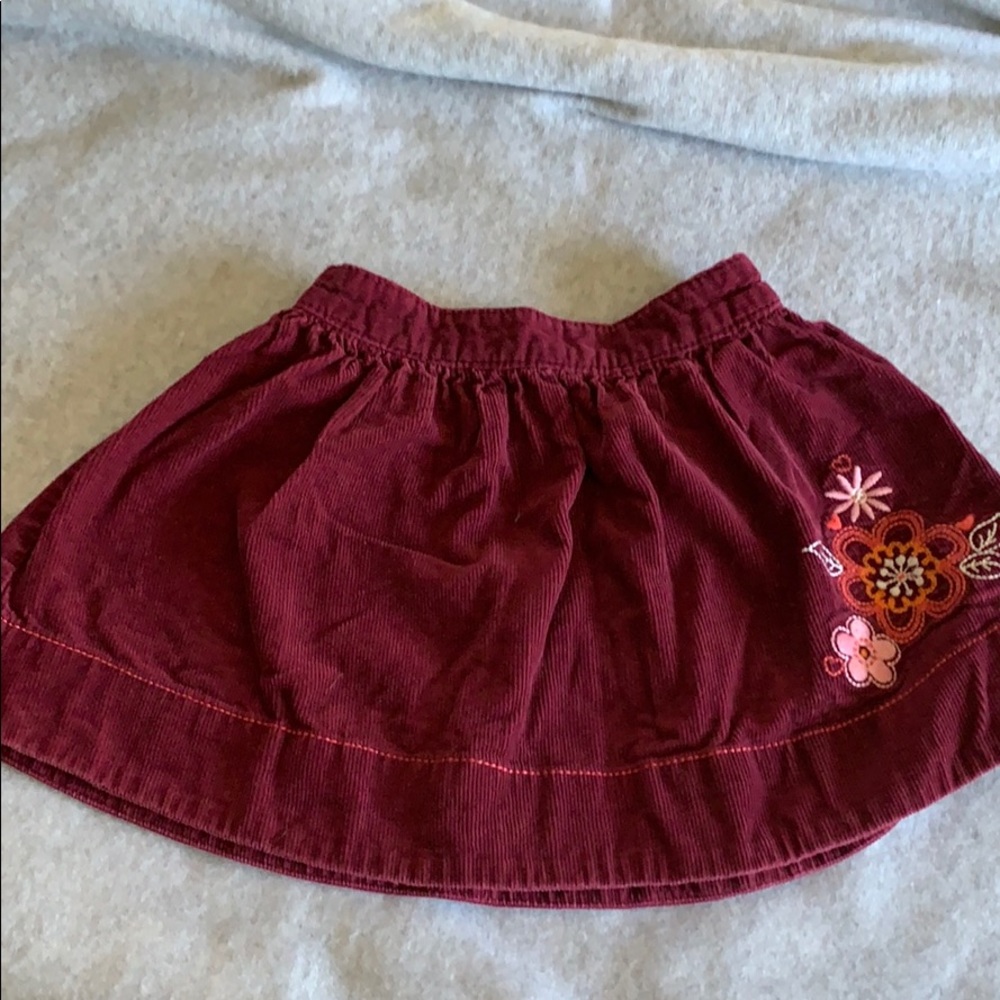 Burgundy corduroy skirt toddler